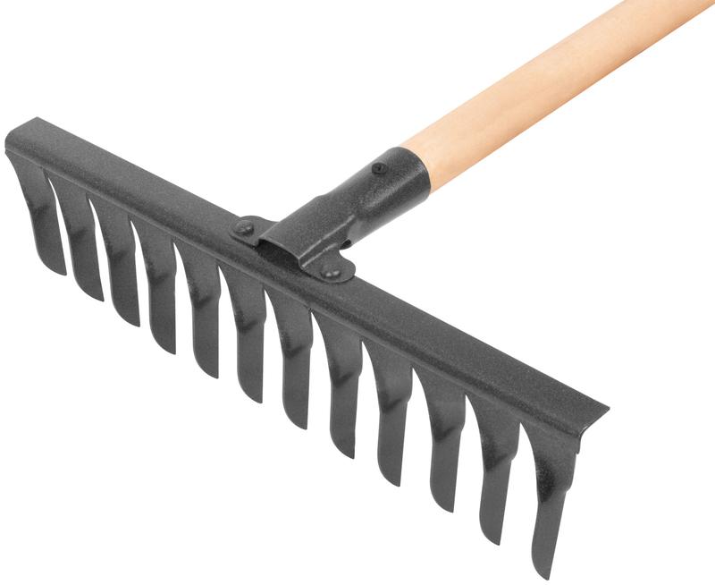 Грабли витой зуб 12 зубьев с деревянным черенком КУРС 76964