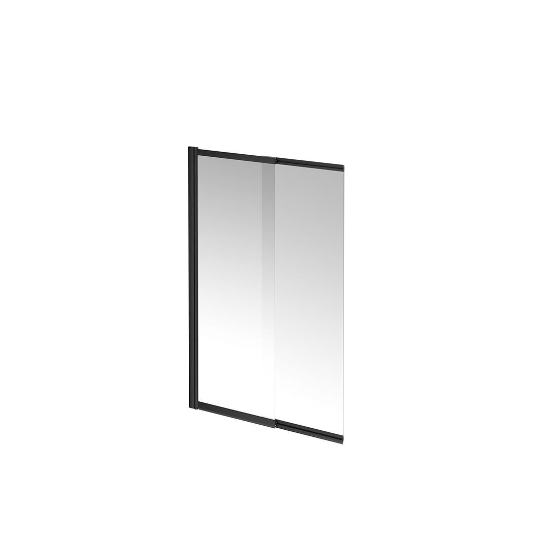 Шторка на ванну VETRO, раздвижная, распашная 100х150, матовый черный