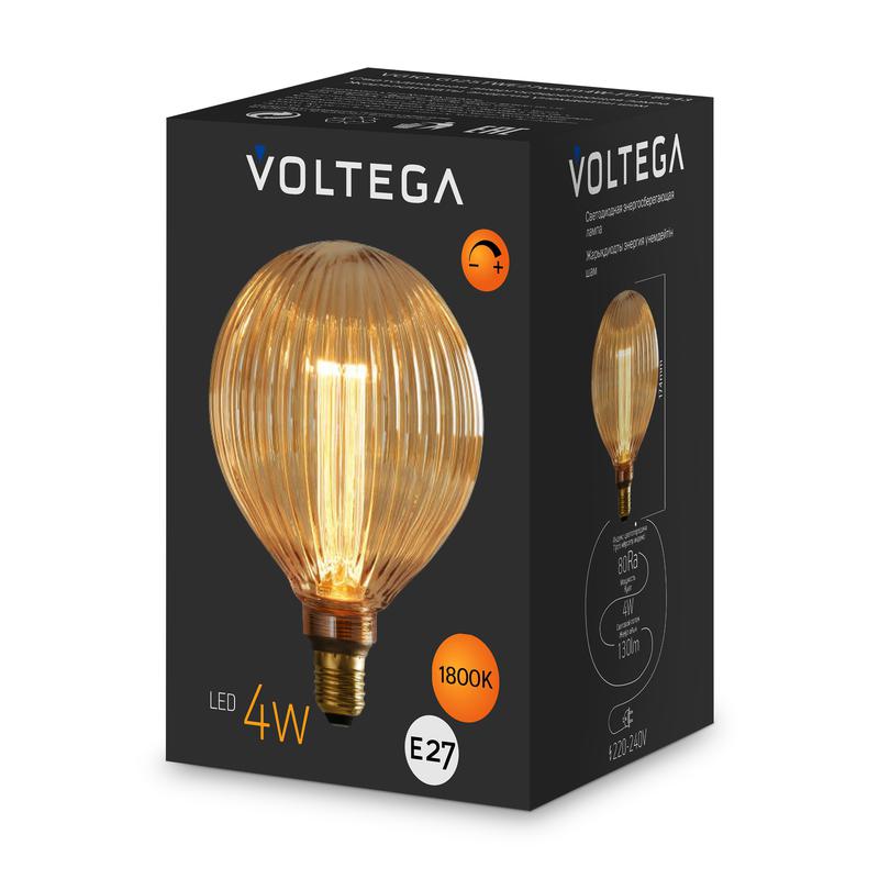 Лампа светодиодная Loft Led G125TВт 4Вт 1800К E27 DIM Voltega 8543