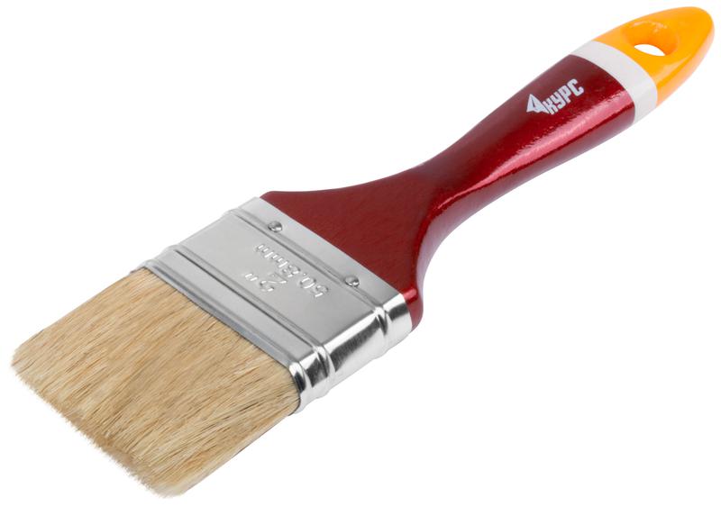 Кисть флейцевая "Мастер" 2дюйм (50мм) натур. щетина деревянная ручка КУРС 00835