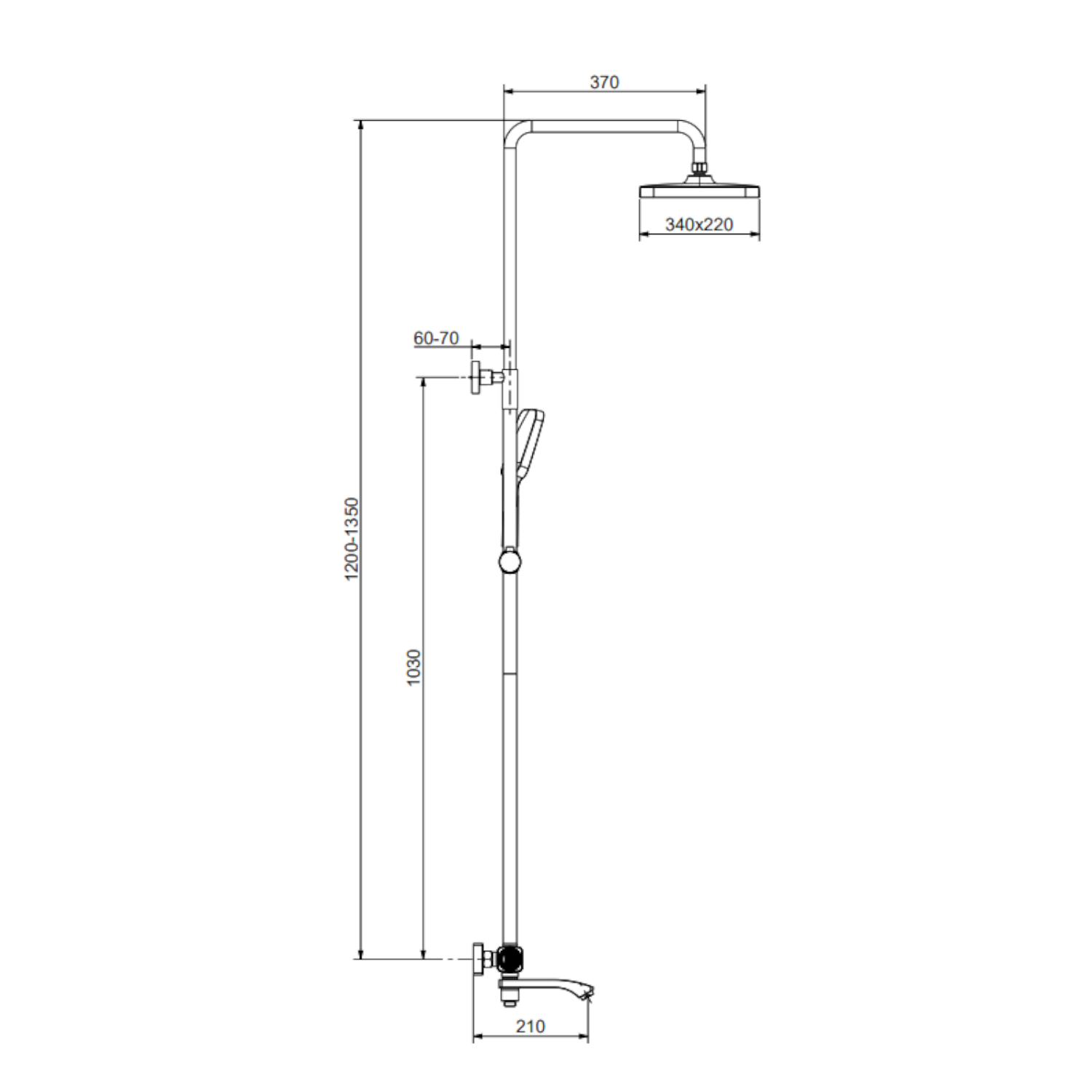 Душевая система с термостатом Raglo R01.26.06, черный