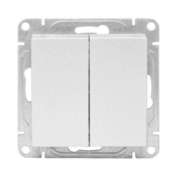 Выключатель 2-кл. СП Эпика механизм алюм. EKF UP1-SWA-20