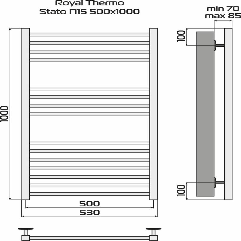 Полотенцесушитель Stato white П15 500х1000 Royal Thermo НС-1433970