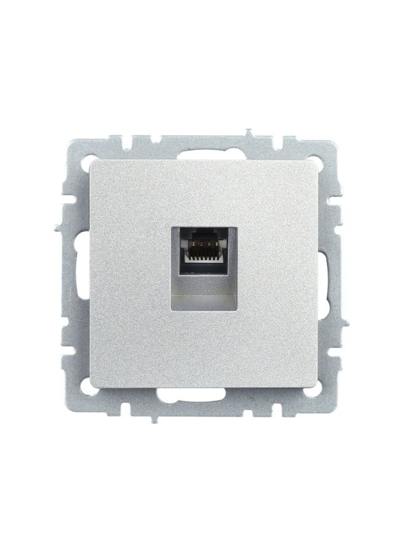 Розетка компьютерная СП RJ45 кат.5E BRITE РК10-БрА механизм алюм. IEK BR-K10-1-K47