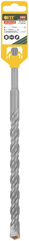 Бур по бетону SDS PLUS профи W-образная вставка двойная спираль 16х260мм FIT 32826