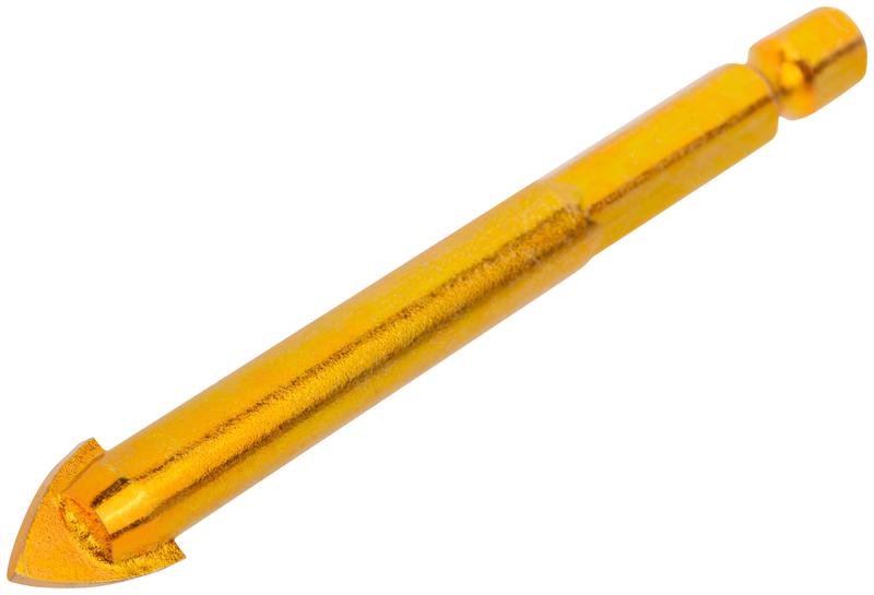 Сверло универсальное по кафелю стеклу керамограниту бетону кирпичу 10х80мм шестигранный U-хвостовик под биту КУРС 35186