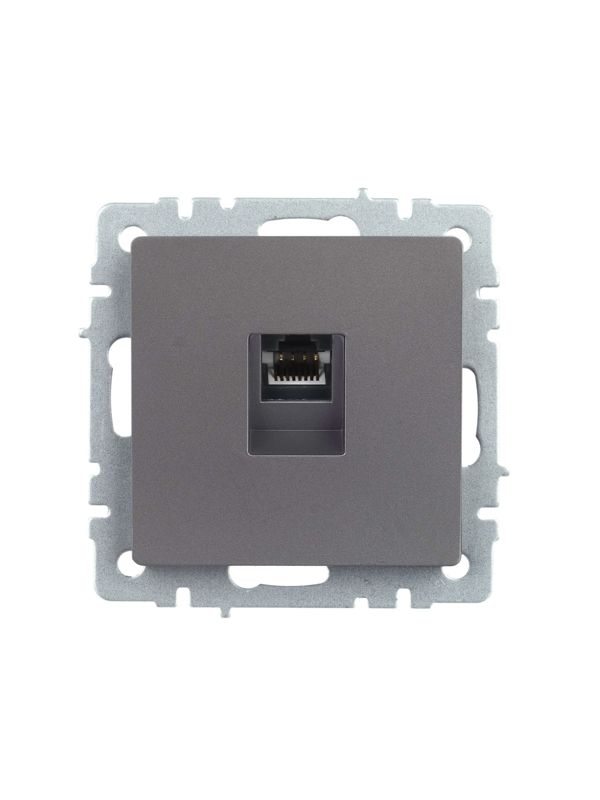 Розетка компьютерная СП RJ45 кат.5E BRITE РК10-БрС механизм сталь IEK BR-K10-1-K46