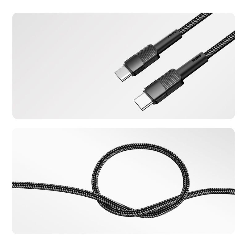 Кабель Type-C-Type-C 3А 60Вт 1м черн. нейлон. оплетка Rexant 18-7071