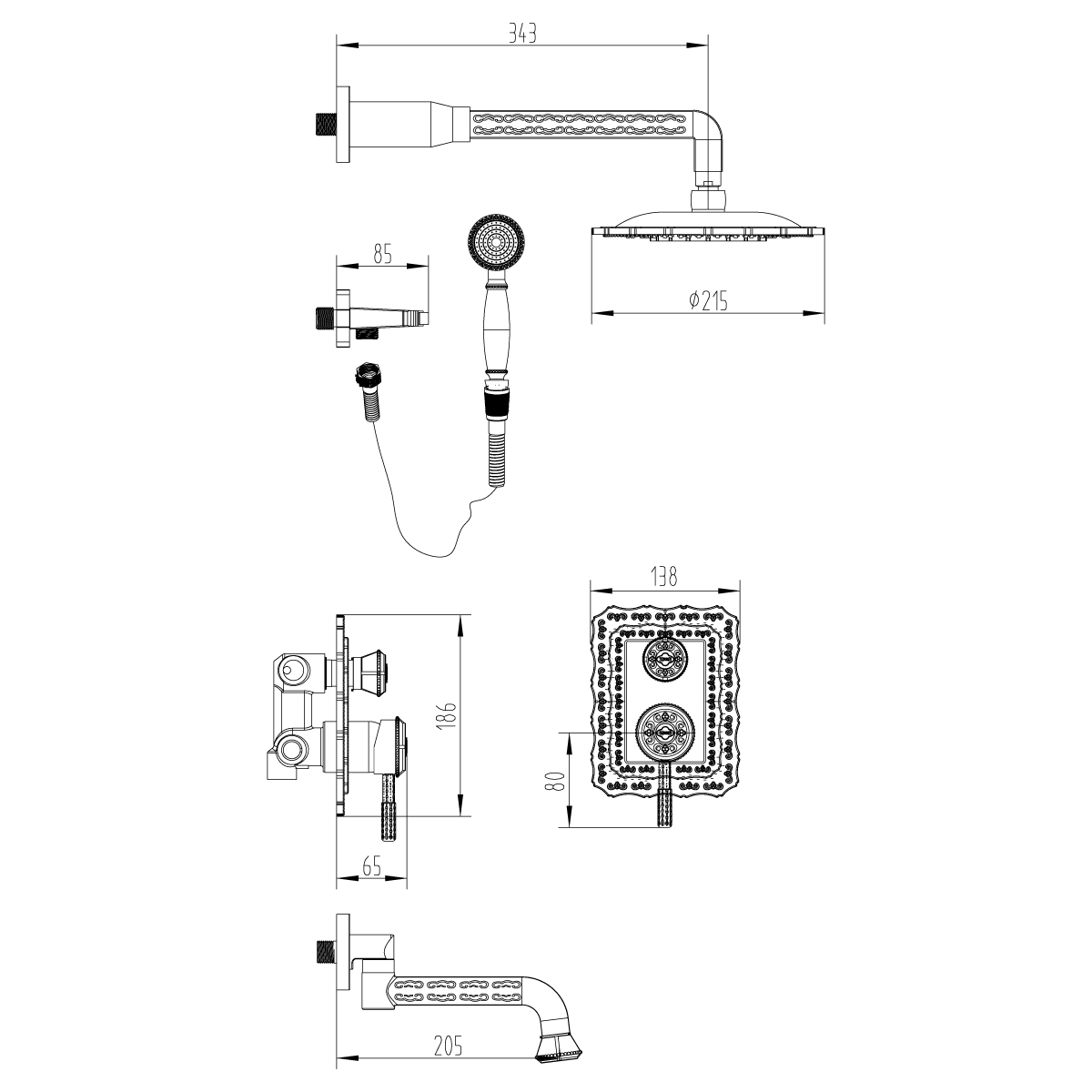 Душевая программа для ванны Lemark Jasmine (LM6622ORB)