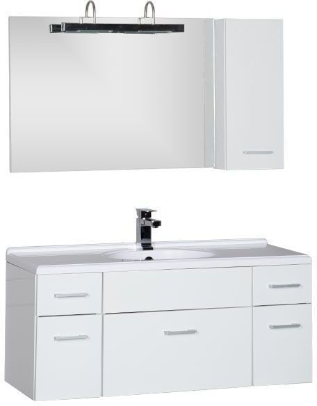 Комплект мебели Aquanet Данте 110 L белый (1 навесной шкафчик)