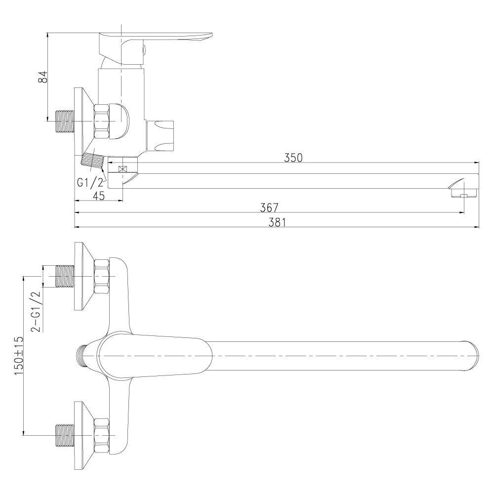 Смеситель для ванны Rossinka RS32 (RS32-32)