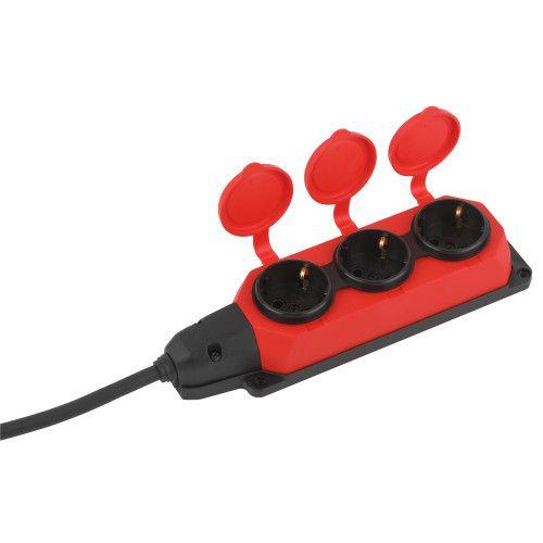 Удлинитель силовой UK-3e-3x1.5-10m-IP44(KG) с заземлением 3 розетки каучук 10м КГ 3х1.5кв.мм IP44 Эра Б0057580