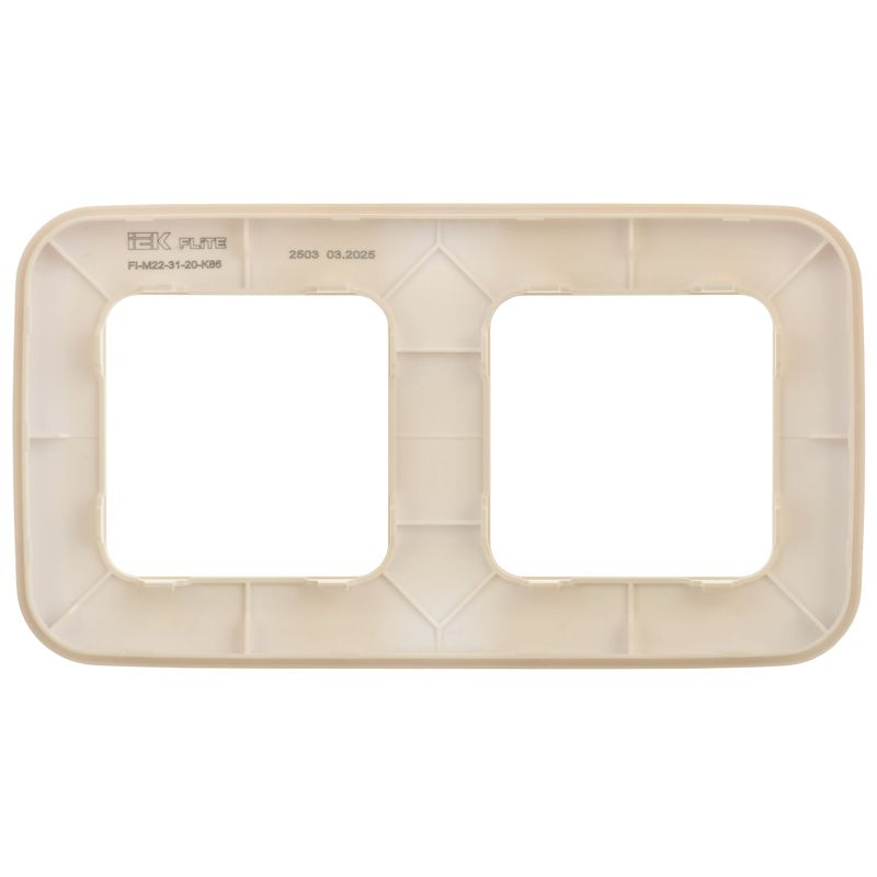 Рамка 2-м СП FLITE РУ-2-А-ФлСл сливочный IEK FI-M22-31-20-K86