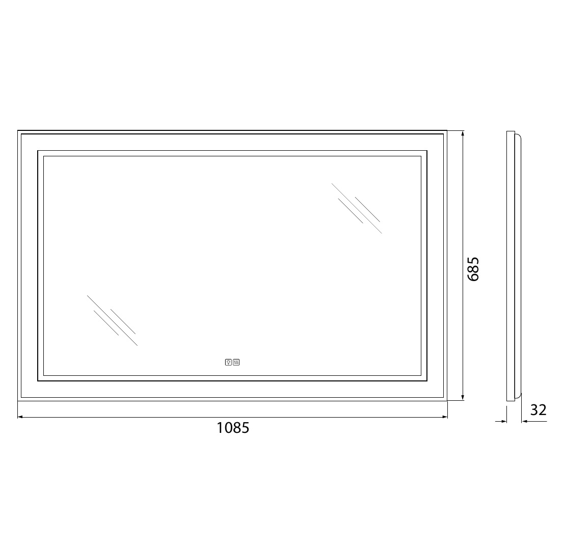 Зеркало BelBagno SPC-KRAFT-1085-685-TCH-WARM