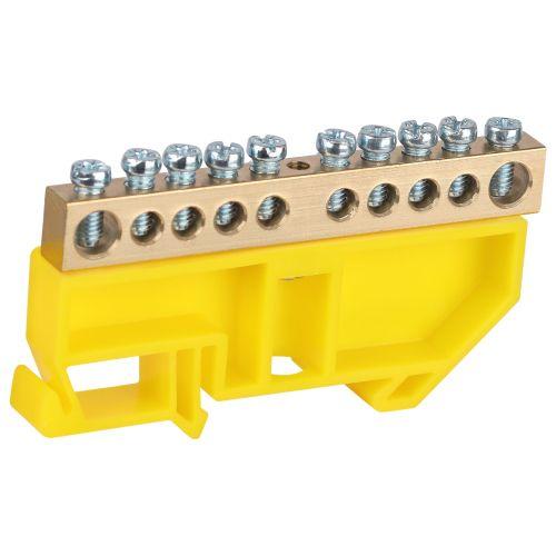 Шина PE "земля" на DIN-изоляторе ШНИ-8х12-10-Д желт. NO-224-95 Эра Б0062912