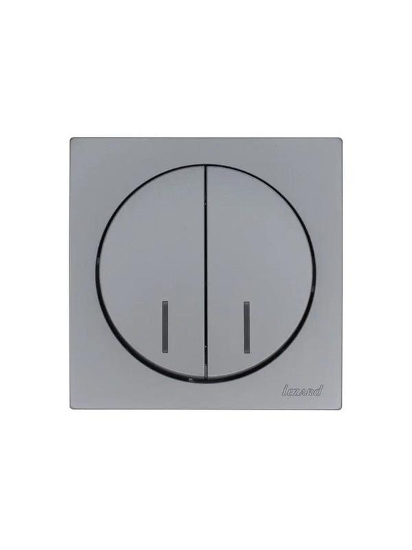 Выключатель 2-кл. СП OSEN 10А IP20 с подсветкой механизм сер. матов. LEZARD 743-7488-112