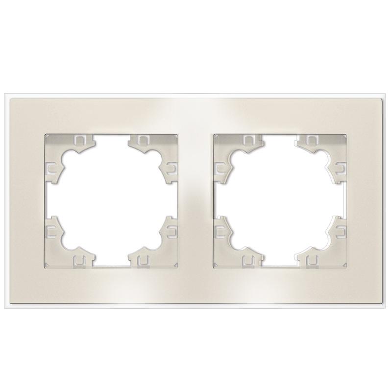 Рамка 2-м Афина стеклянная сл. кость (ivory) UNIVersal 2273