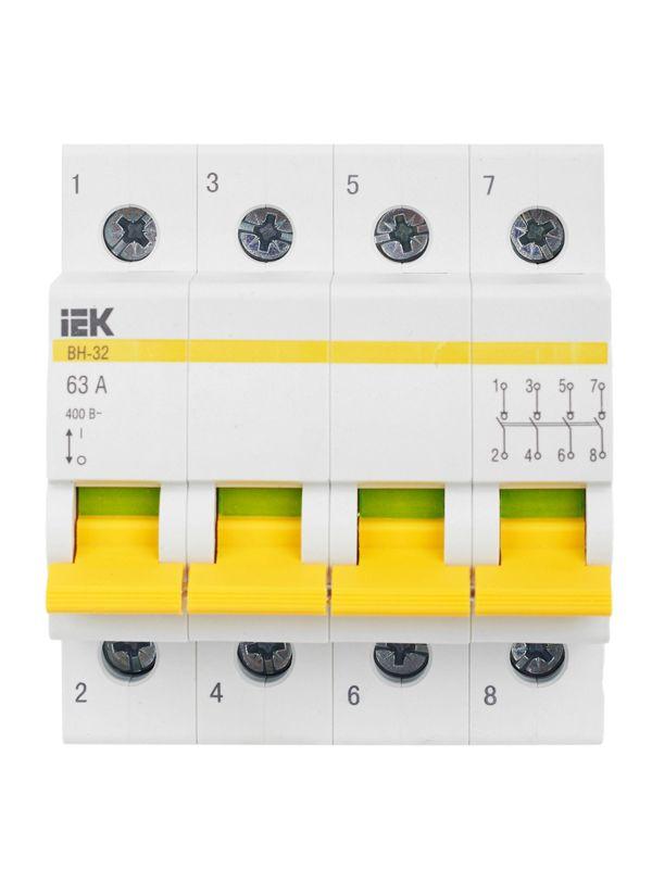 Выключатель нагрузки (мини-рубильник) 4п 63А ВН-32 KARAT IEK MNV10-4-063