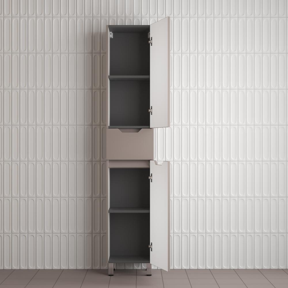 Пенал "Остин" 360 см напольный 1 ящик тауп темный эмаль PLUS