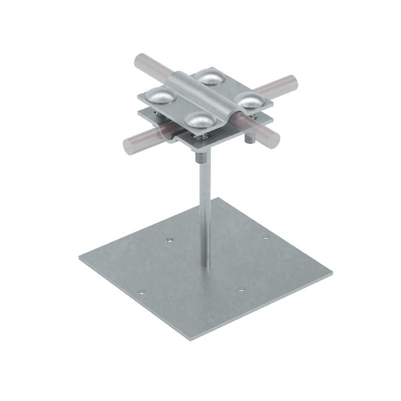 Держатель приклеиваемый с крестообразным соединителем для прутка 5-12мм и полосы до 20мм H150мм HD КМ MA0497