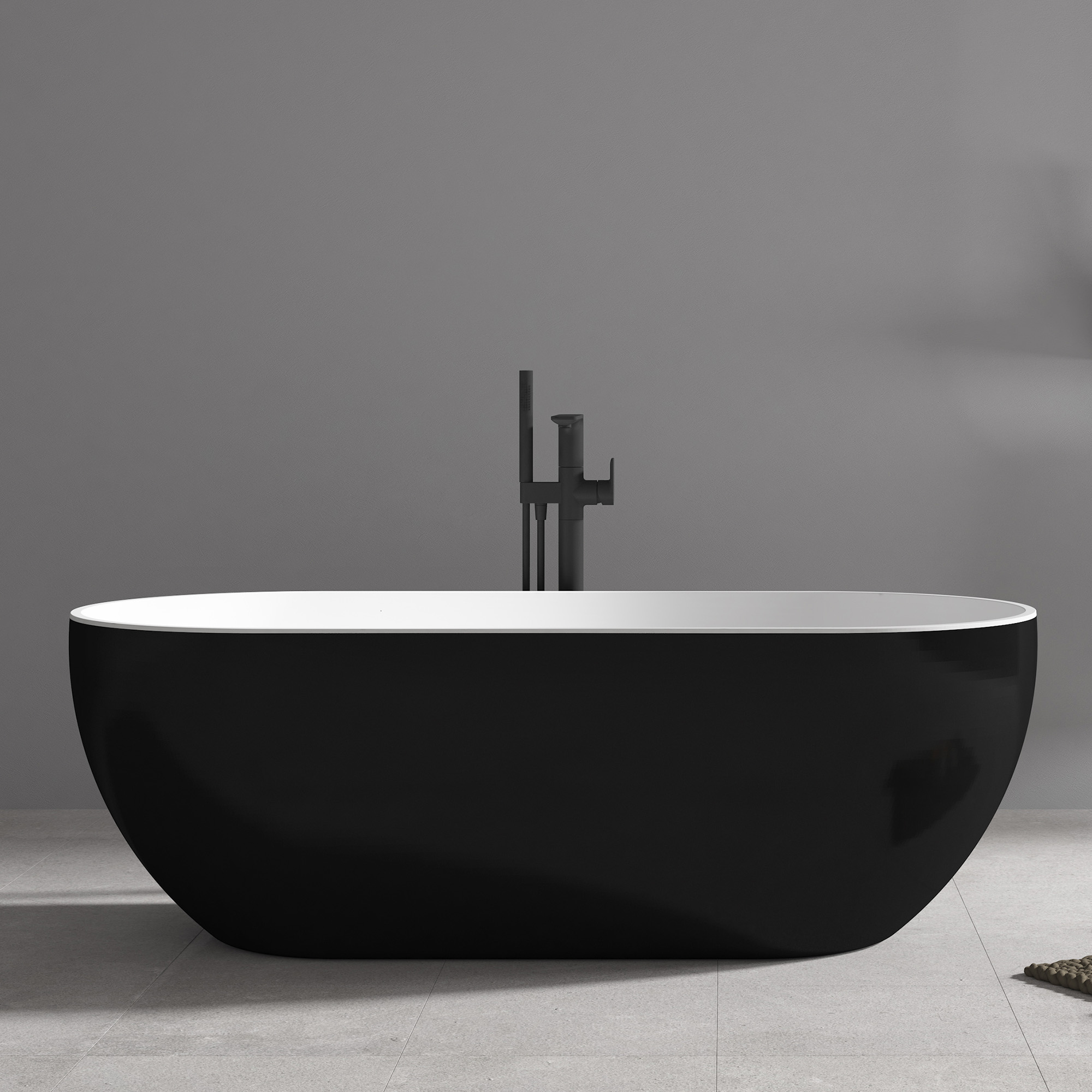 Акриловая ванна ABBER AB9241MB черная матовая