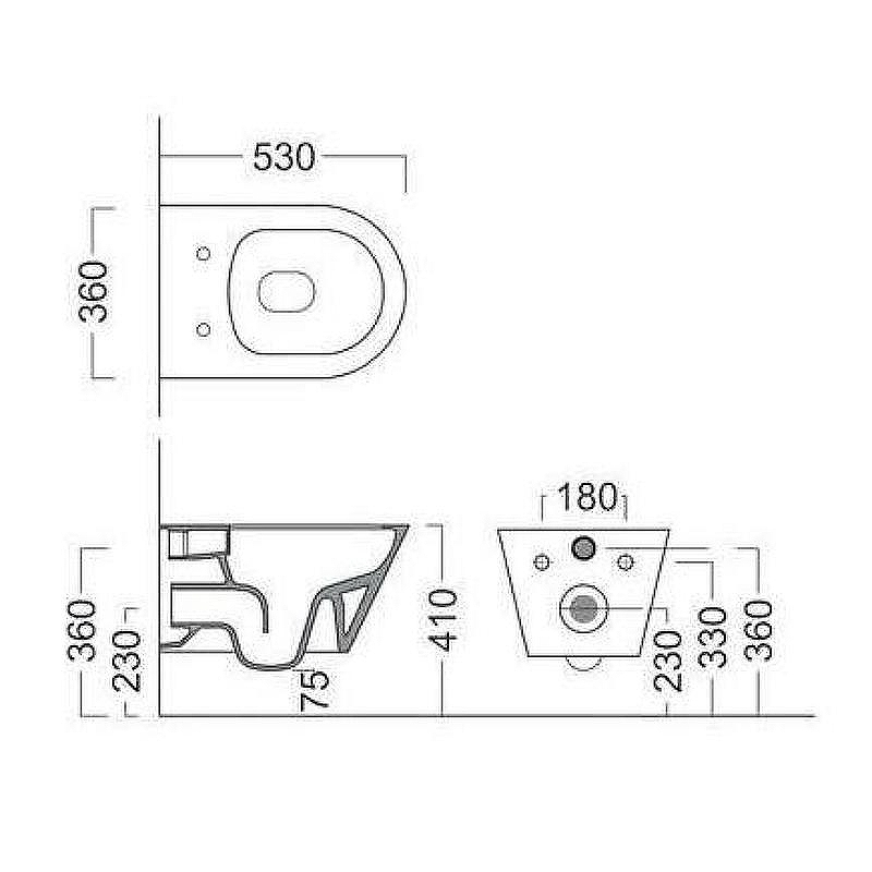 Унитаз Kerama Marazzi Plaza Modern PLMR.wc.02 подвесной белый глянцевый без сиденья