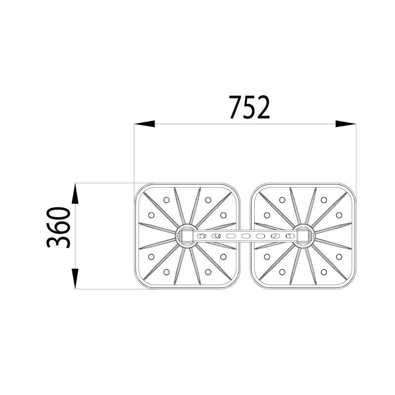 Конструкция опорная для горизонт. прямоугольн. воздуховодов и метал. лотков кабеленесущих систем TECHNORAPTOR FOOT 350х500 HD КМ TR0283