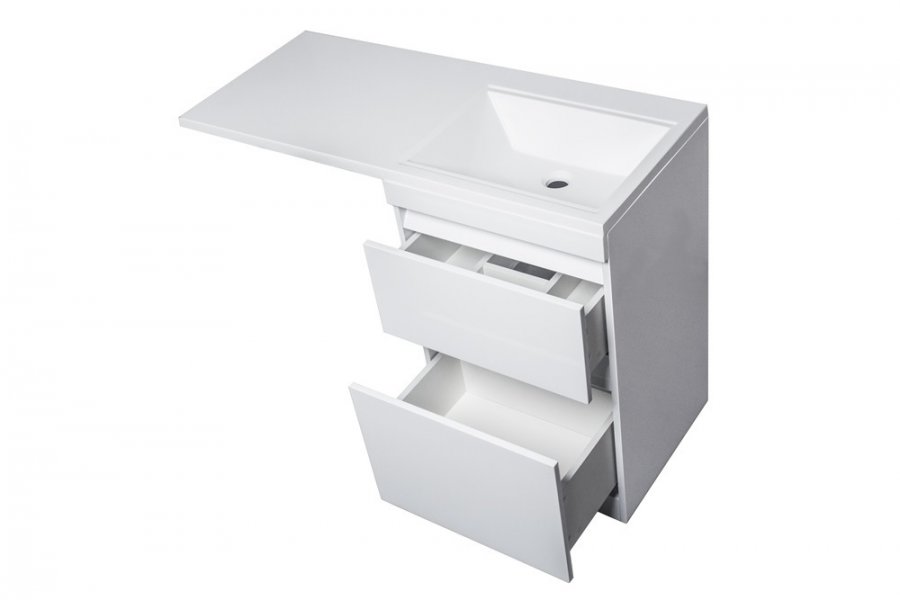 Тумба напольная "Даллас 115", Люкс белая, PLUS