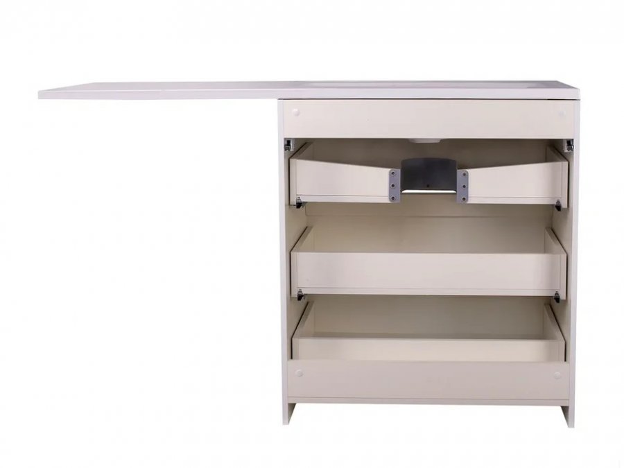 Тумба напольная "Даллас 140", 3 ящика, Люкс белая