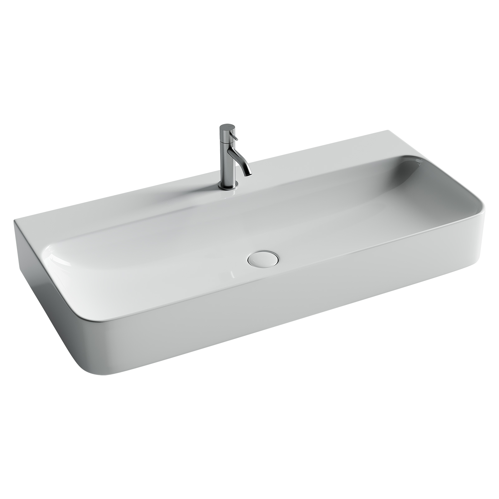 Умывальник AURA с 1 отверстием для смесителя, без перелива 1000*470*135мм, CN2007