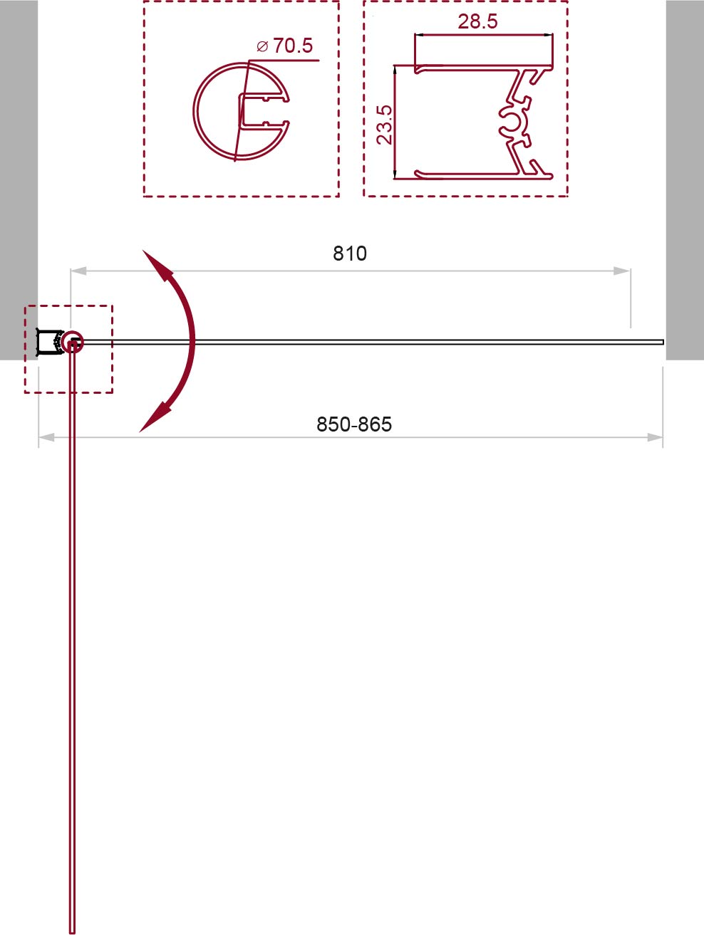 Душевая шторка на ванну BelBagno UNO-V-1-85/150-P-Cr-L