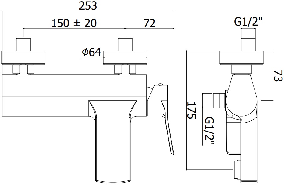 Смеситель для ванны с душем Paffoni Tilt TI022CR