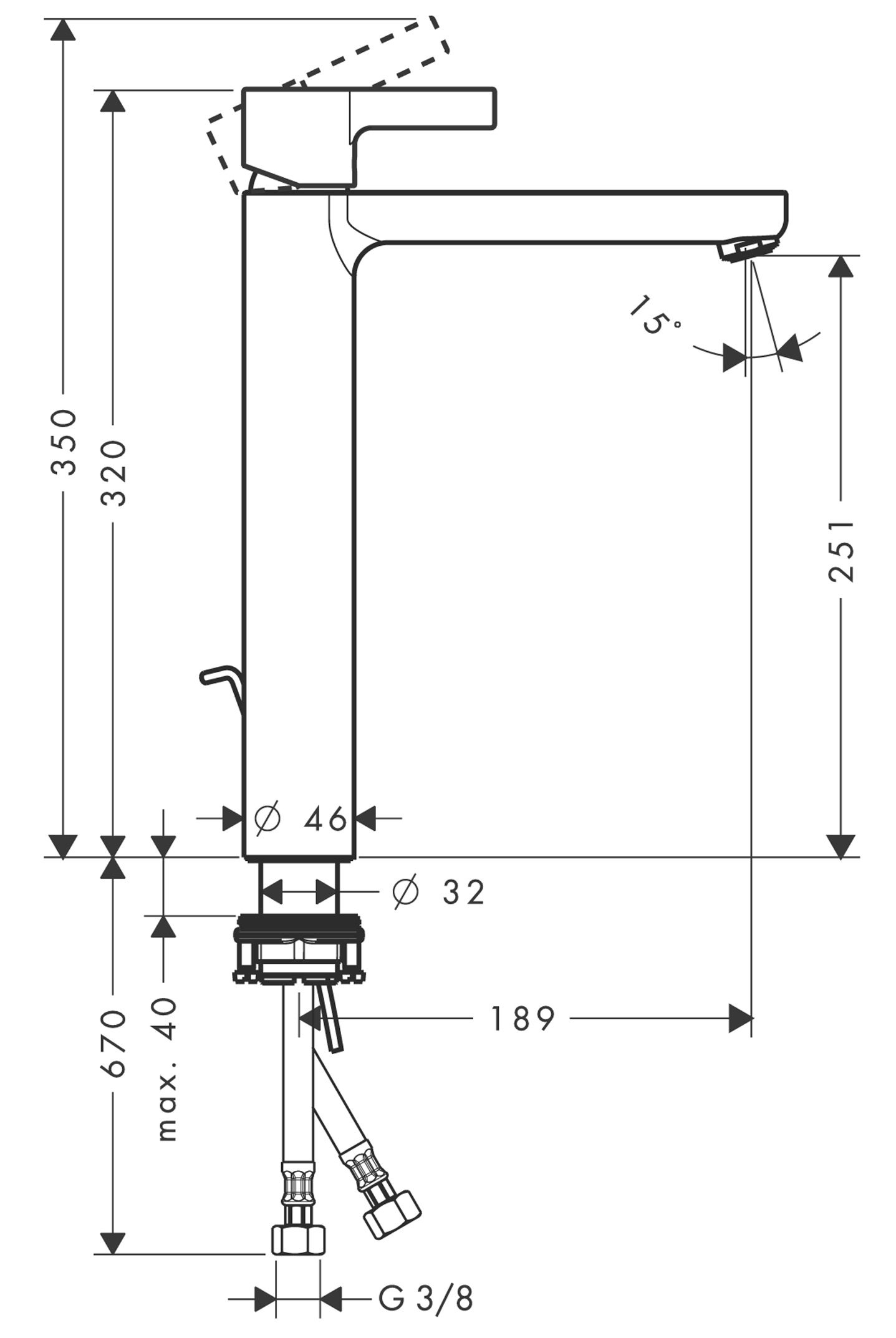 Смеситель Hansgrohe Metris S 31022000 для раковины