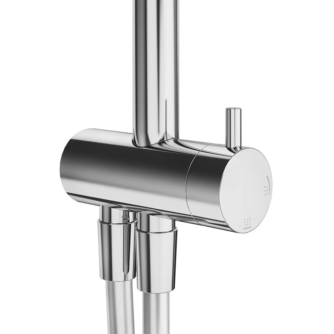 Душевая колонна круглая  FONTE на 2 потока без смесителя, хром