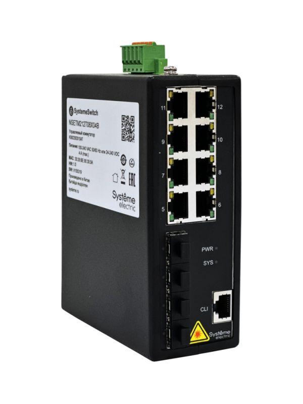 Коммутатор промышленный управляемый Ethernet L2+ 8х10/100/1000BaseT 4х1000BaseX SFP SE NSETM212T08X04B