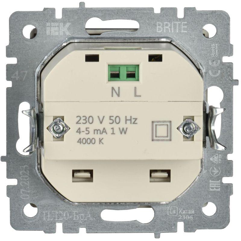 Подсветка светодиодная BRITE встраив. ПЛ20-БрА механизм алюм. IEK BR-FL20-K47