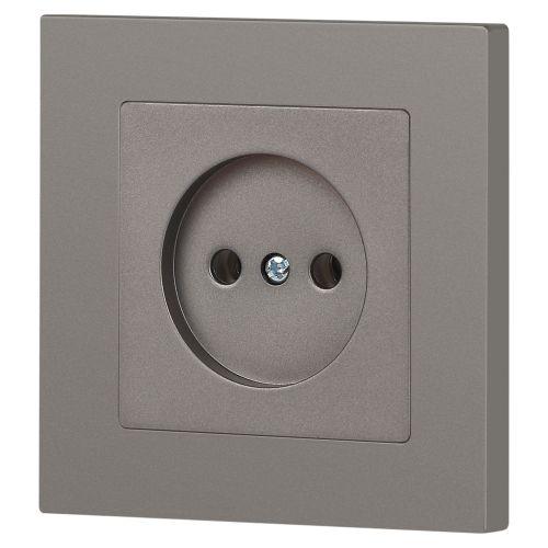 Розетка 1-м СП Accent 6-201-09 16А IP20 250В 2P титан Intro Б0063673