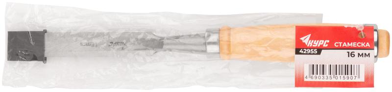 Стамеска 16мм деревянная ручка КУРС 42955