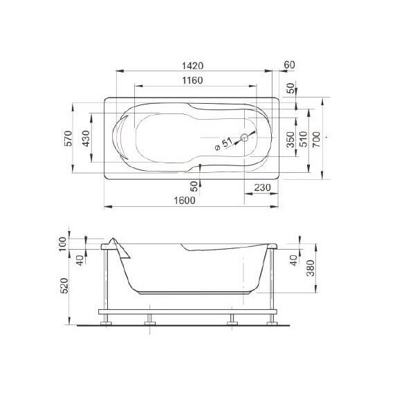 Veedi Ванна акриловая Ina 160х70