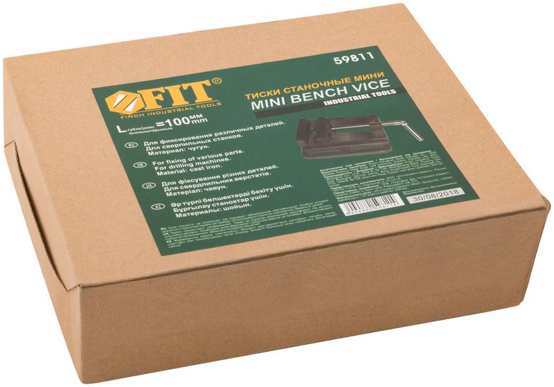 Тиски станочные эксцентриковые 100мм 2.1кг FIT 59811