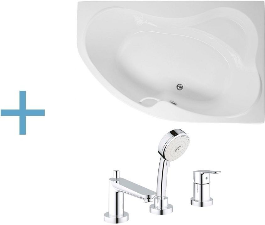 Акриловая ванна Aquanet AQUANET Capri 170x110 R (каркас + смеситель Grohe BauEdge 2511700A)