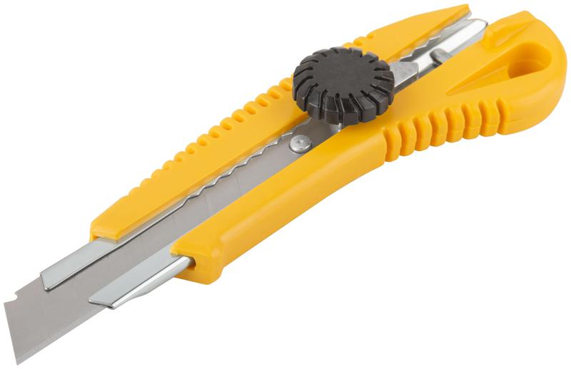 Нож технический 18мм усилен. пластик. вращ прижим FIT 10238