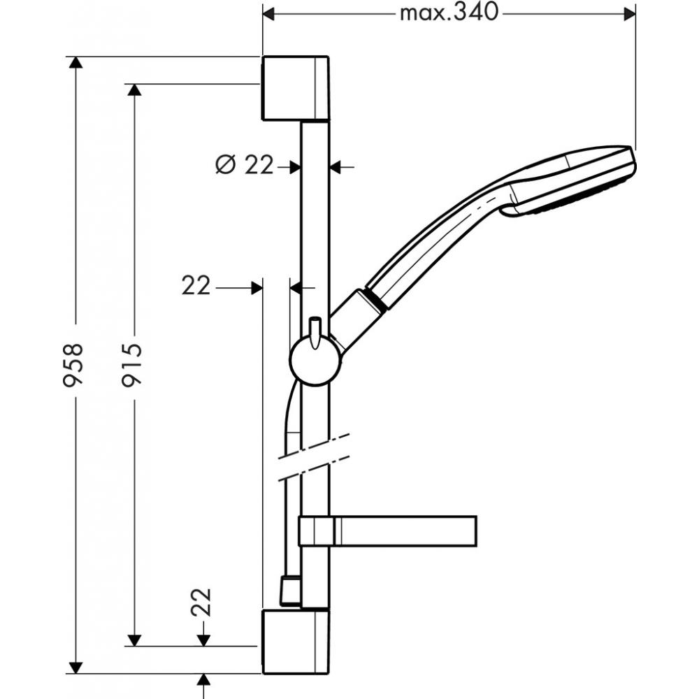 Душевой гарнитур Hansgrohe Croma 100 Multi Unica’C 27774000