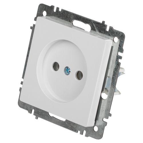 Розетка 1-м СП Accent 6-201-01 16А IP20 250В 2Р AL/CU бел. Intro Б0063653