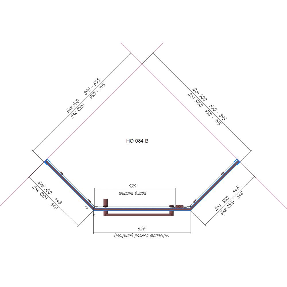 Душевой уголок RGW HO-084W, 350608400-25