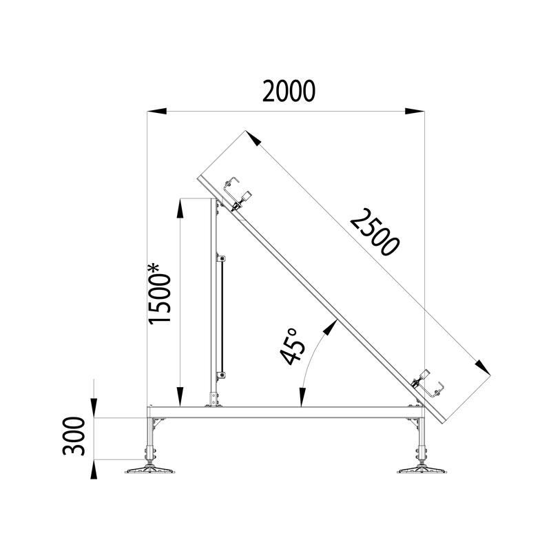 Конструкция опорная для установки нескольких солнечных панелей/коллекторов TECHNORAPTOR FOOT HD КМ TR0282