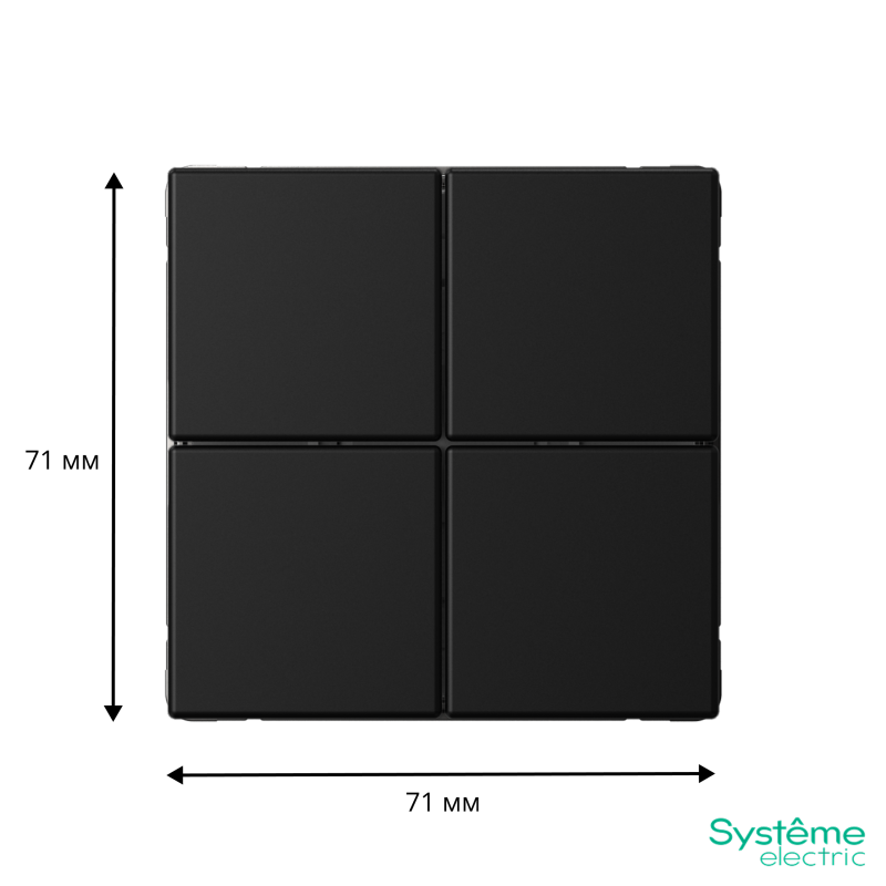 Выключатель сценарный 4-кл. ArtGallery (сх. 1) карбон SE GAL001074