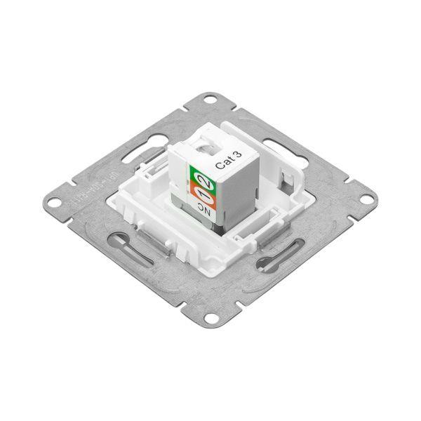 Розетка телефонная 1-м СП Эпика RJ11 механизм алюм. EKF UP1-SOA-RJ11