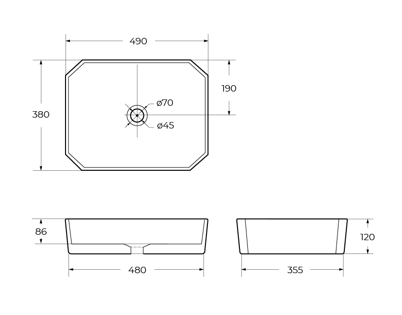 Накладная раковина BelBagno BB1386