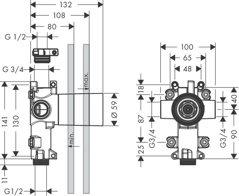 Скрытая часть Axor Citterio E 36770180